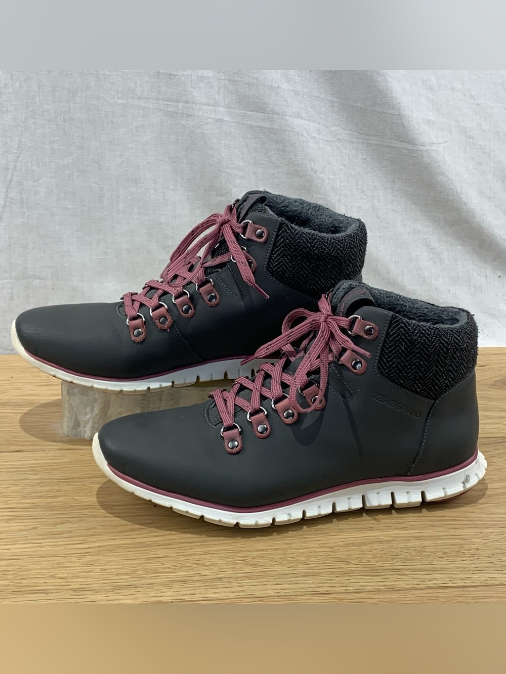 Cole Haan Zerogrand Omni Hiker Boots Women’s Size 8.5 B Gray Pink Waterproof
